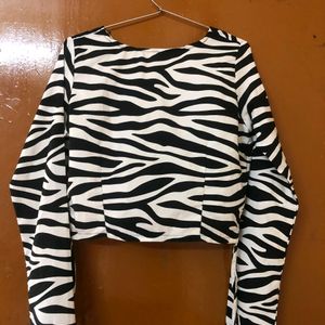 Zebra Print Crop Top