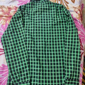 Formal Green & Black Chuck Full Shirt For Boy