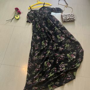 Femmella Black Floral Maxi Dress