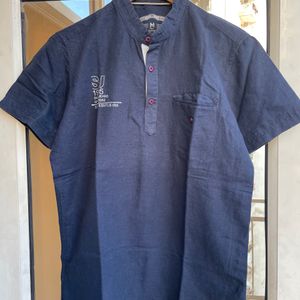 Navy Blue Kurta Shirt For Men