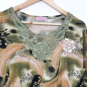 Women Green Printed Top