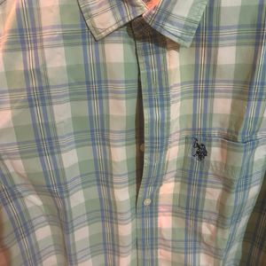 Us Polo Brended Shirt Sea Blue