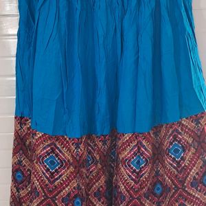 Dazzling Blue Ghagra with Silver and Golden Accent