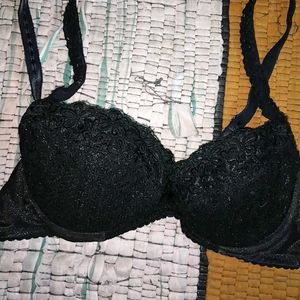 ❤️Sexy Pure Black Net Pushup Bra "Women S-34b