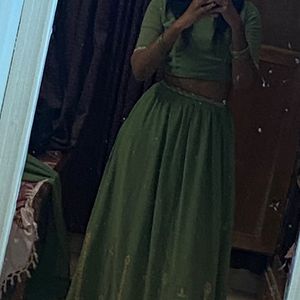 Green Vintage Lehenga