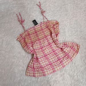 Conquette Check Cami Top