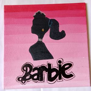 PINK BARBIE acrylic Canvas Painting Board(HANDMAD)