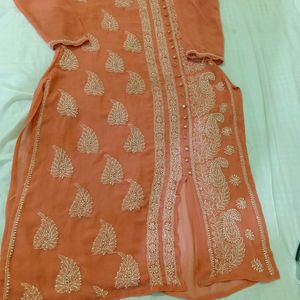 Lakhnawi Kurti With Pant N Inner