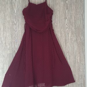 Maroon midi Dress