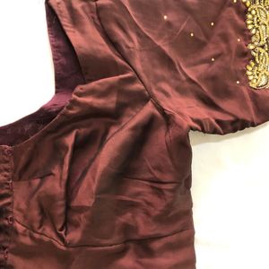 Coffee Brown Work Saree(Women’s)