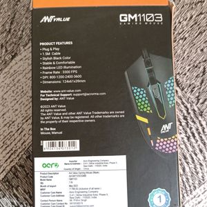 ANT Value GM1103 Wired Gaming Mouse With RGB Back