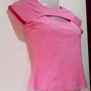 Pink Front Cutout Top