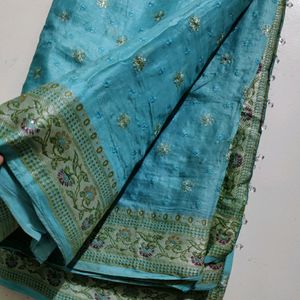 Tussar Silk Saree Without blouse.