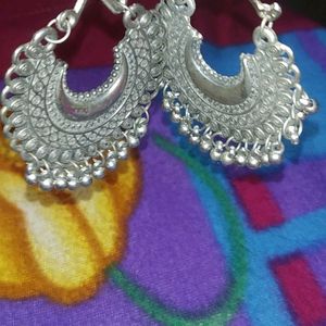 Pair Of Oxidized Silver Earrings
