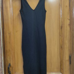 Zara Trafaluc Chic Black Midi Bodycon Dress