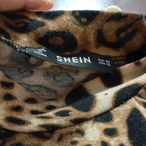 SHEIN Leopard print Halter neck Bodycon Dress