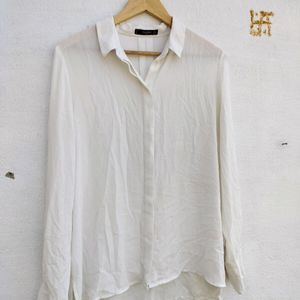 Mango Basic Chiffon White Shirt