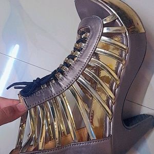 Gold Strip Boots