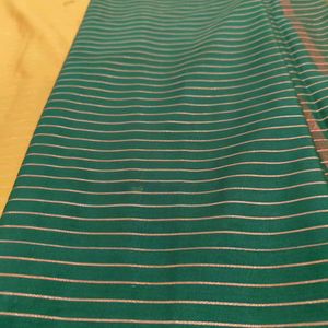 New Mustard And Green Crepe Saree