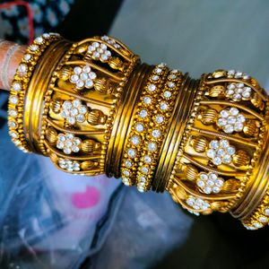 Golden Bangle Set For Girls