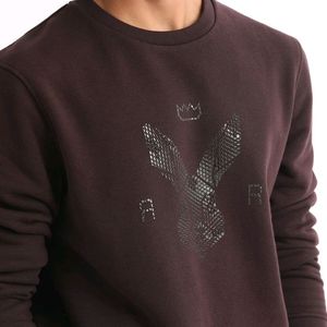 RARE RABBIT Men Voir Graphic Print Logo Sweatshirt