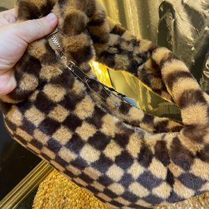 Mango Limited Edition Fur Bag Chess