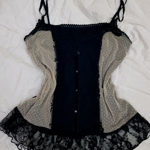 Gothic Lace Fitted Aesthetic Corset Top