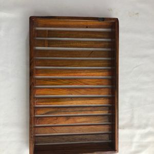 Brown Wooden Tray Set