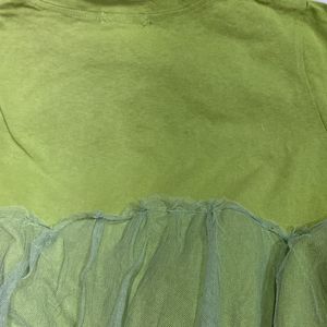 Korean Green Summer Mesh Dress