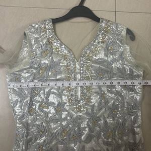 Silver Embroidery Kurta