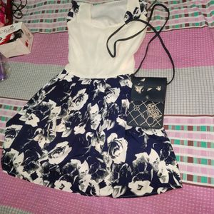 Kids Girls Bow Dress With Bag Free