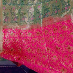 Saree And Baby Pink Multicolored Kashmiri