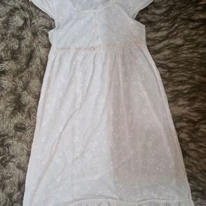 White Thread Embrodied Princess Dress