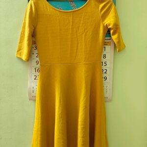 Mustard Colour Single Piece Dress