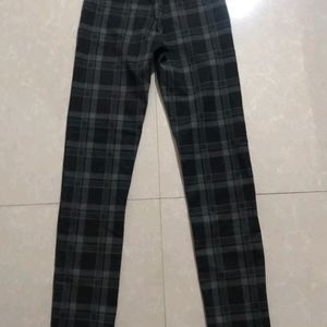 Black And Grey Checkered Formal Pants