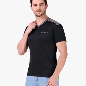 CORWOX Men's V-Neck Sports Polyester T-Shir