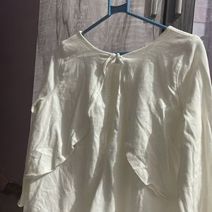 White Stylists Top With Open Back