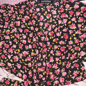 Sassafras Black Floral Dress