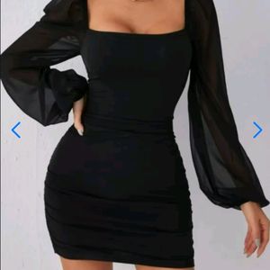 Classic LBD with Puff Organza Sleeves