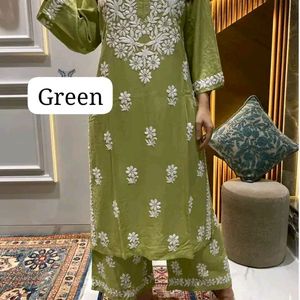 Beautiful Chikankari Kurti Plazo ❤️