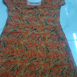 Catchy Orange Cotton Kurti