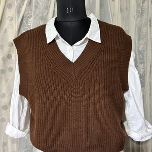 H&M Brown Knitted Vest