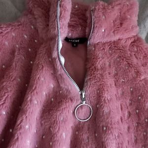 Pink Fleece Jacket (Cropped)