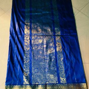 Blue Colour Pure Silver Kanchi Pattu Saree