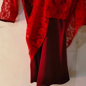 Women's Red Net Dress