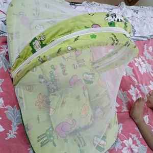 Baby Bed With Mosquito Net And Pillow