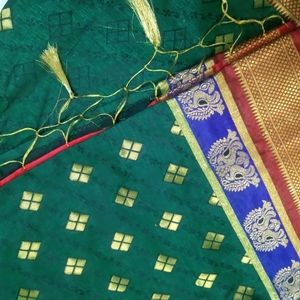 Green Saree One Time Used