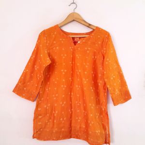 Orange Printed Top (Women's)