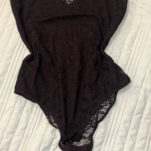 Black Transparent Backless Net Top H&m