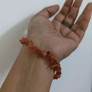 Natural Red Carnelian Chips Bracelet